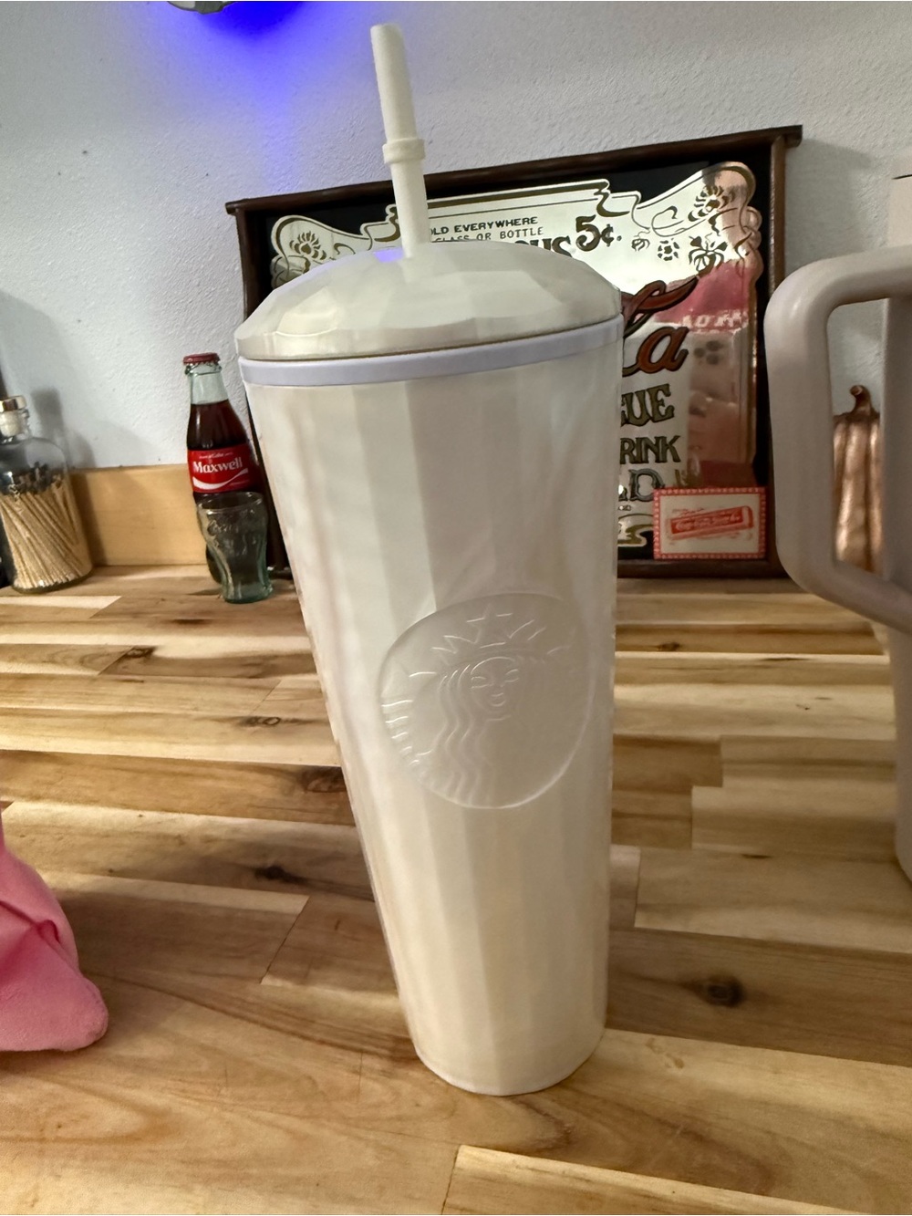 Starbucks Cream Tall Reusable Tumbler with Straw